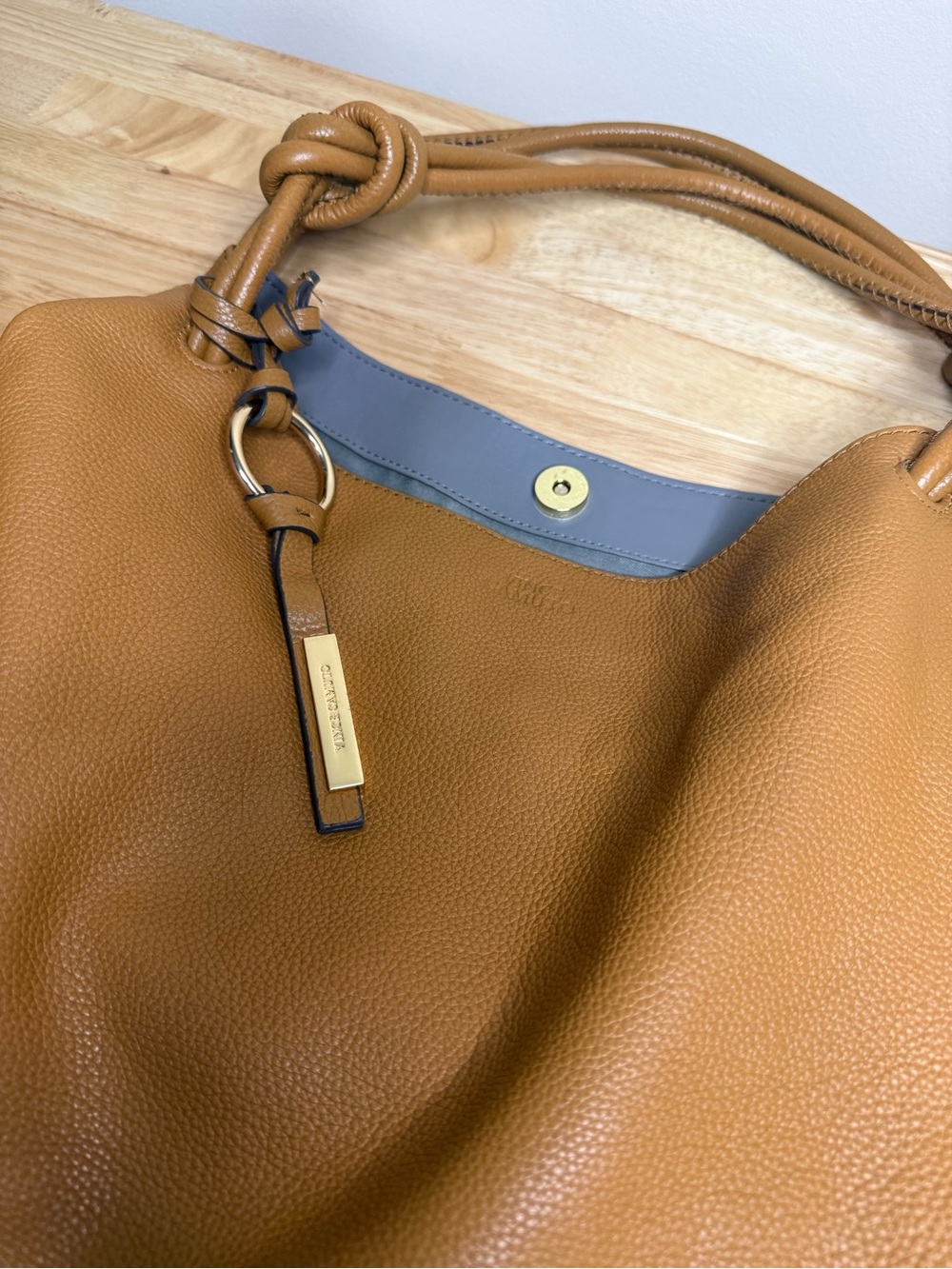 Vince Camuto Aaron Hobo Shoulder Bag Rustic Oak EUC - Picture 11 of 11